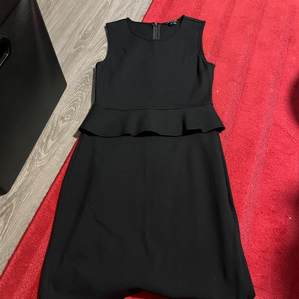Theory Black Peplum Mini Dress